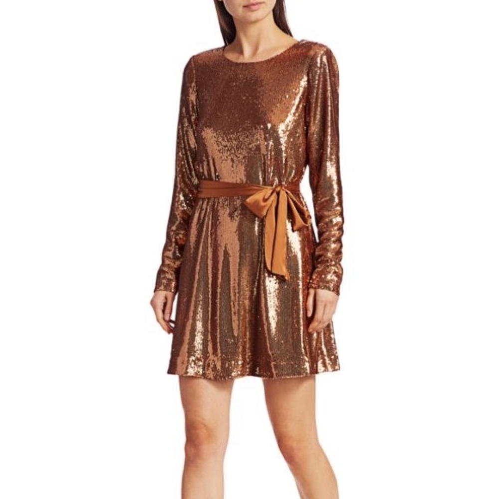Ramy Brook Hallie Sequin Mini Dress - Copper